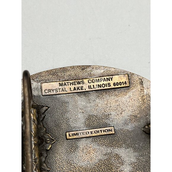 Vtg Belt Buckle Mathews Co. Iron Horse Steam Train 31 Quality Limited Edition - Picture 5 of 16